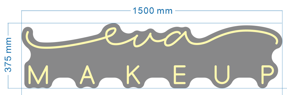 Eva makeup neon sign