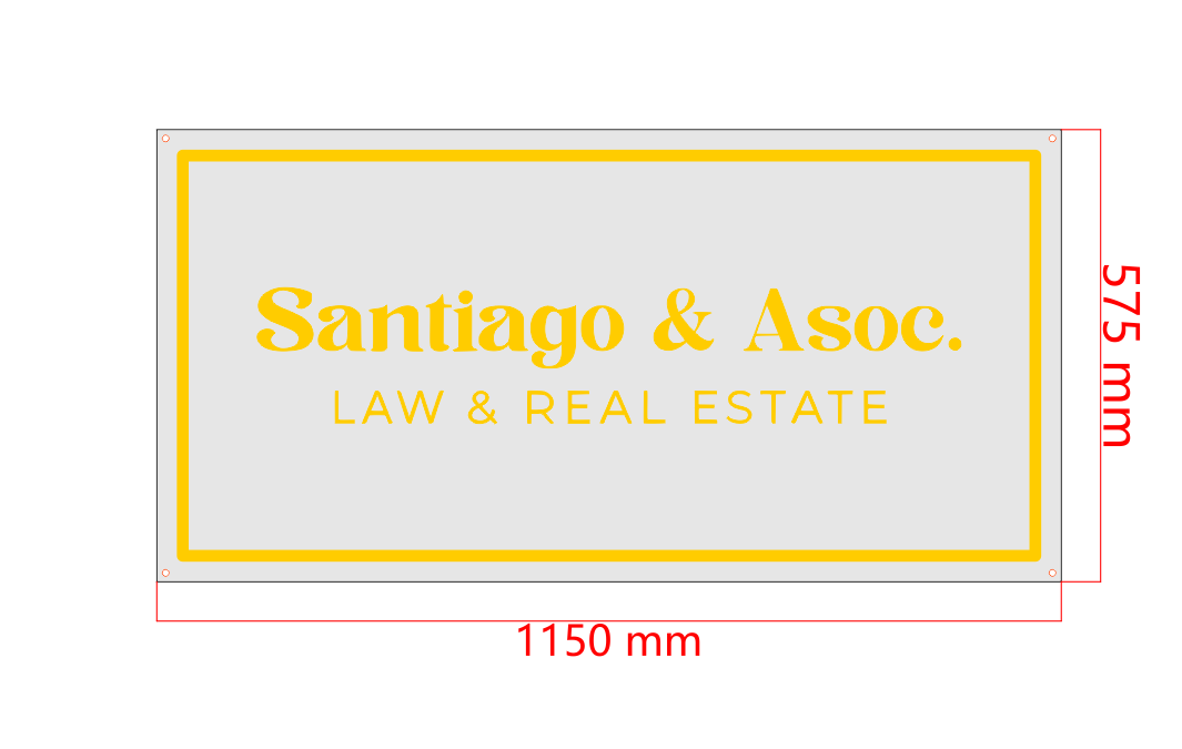 Rectangular sign
