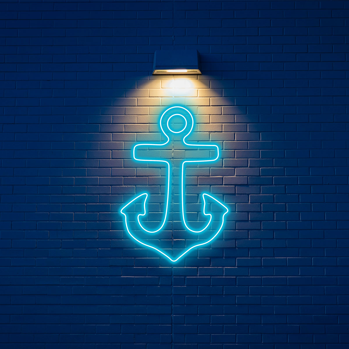 Custom Anchor Neon Sign LED Wall Light,Marine Theme Ocean Style Night Light,Nautical Decor for Coastal Home, Bathroom, Cafe