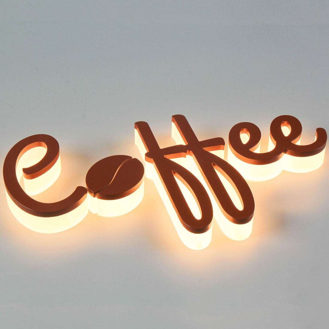 Outdoor Acrylic Led Letters Back Illuminated Commercial LED Sign Lights for Coffee Shop