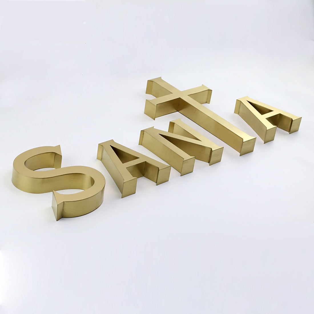 3D Metal Logo Gold Coated Stainless Steel Channel Letters For Indoor Office Company Wall Signs