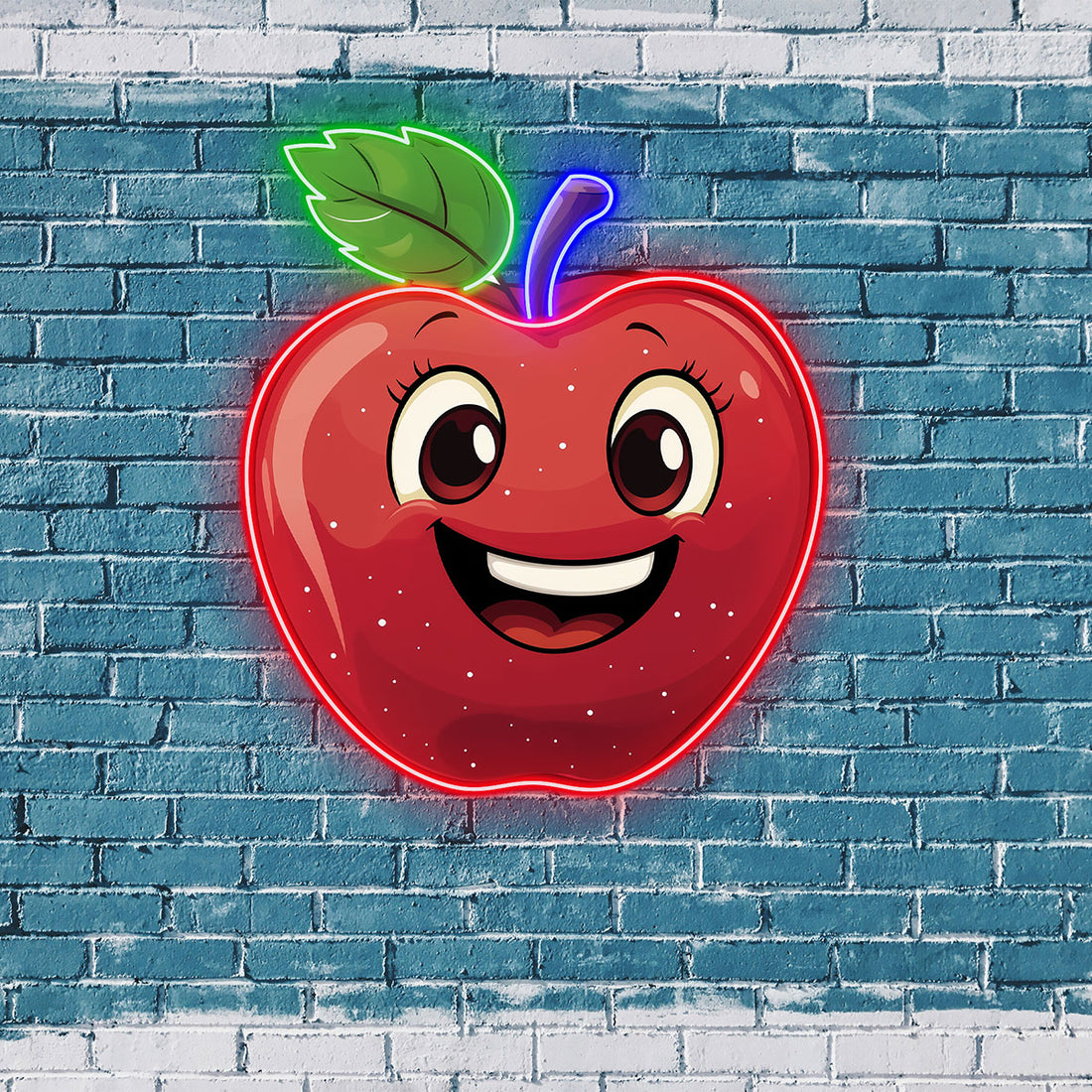 Cheerful Red Apple Neon Sign,Custom neon light,Neon wall decorations,Ideal for Kitchens, Cafes, or Children's Rooms.