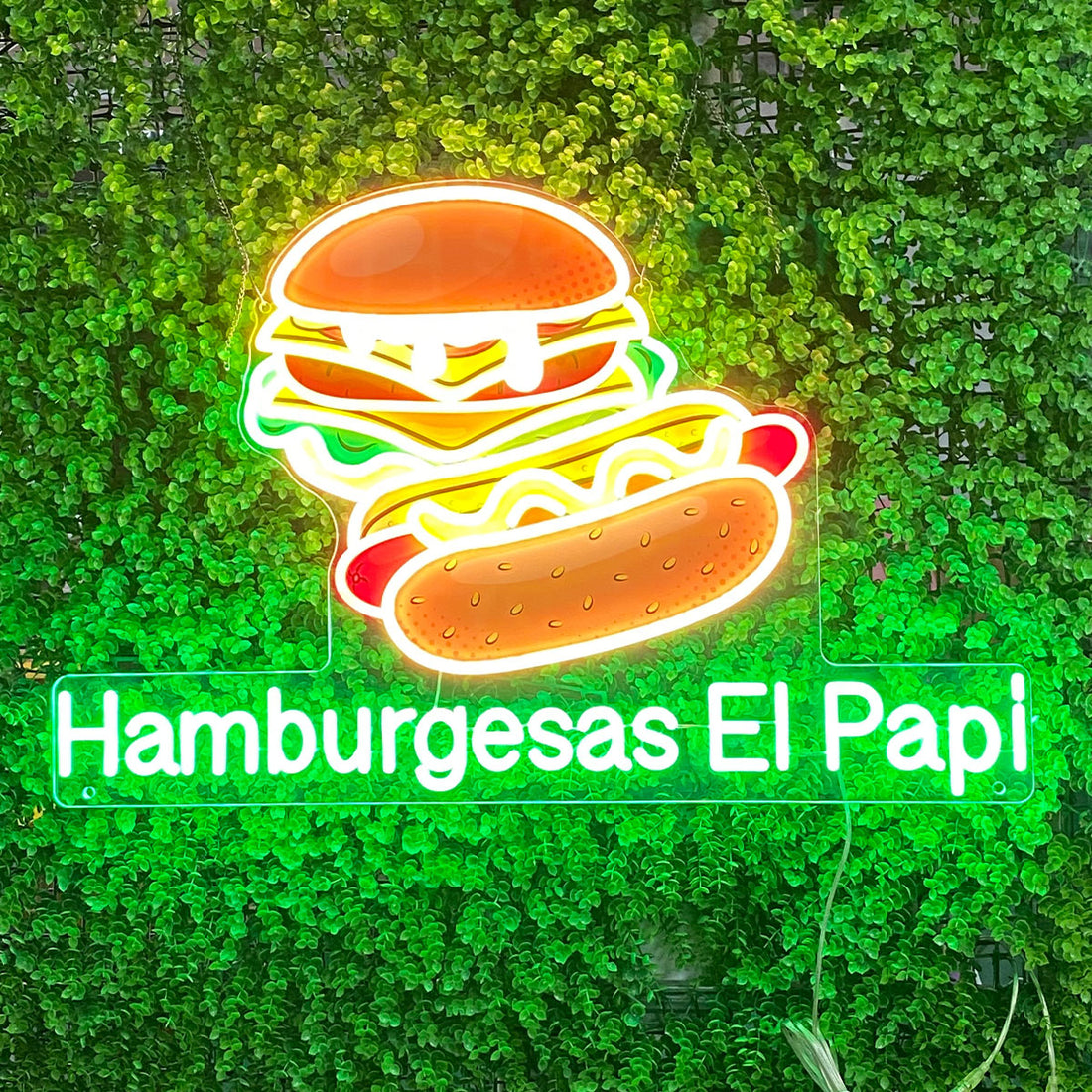 UV - printed Customized Hamburger and Hot Dog Neon Light, Suitable for Fast - food Restaurants and Food Markets, Perfect Gift for Fast - food Lovers