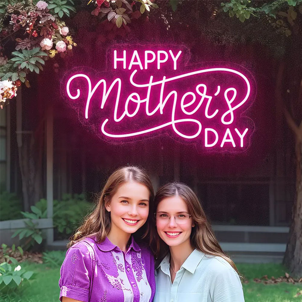 Mother's Day Gift - Custom Happy Mother's Day Neon Sign, Personalized LED Light for Her