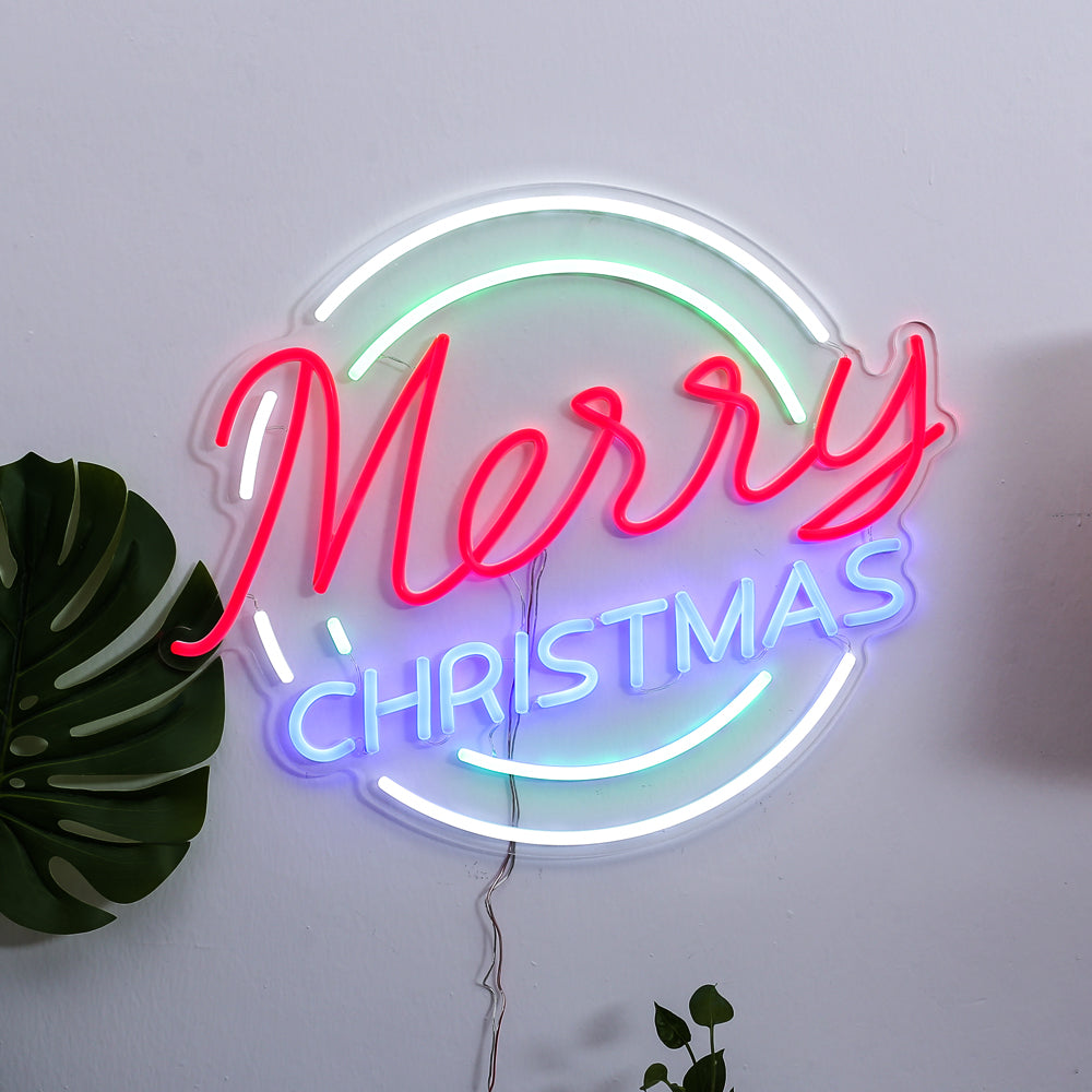 "Merry Christmas" neon sign, led neon flexible sign board, wall mounted neon sign for Christmas