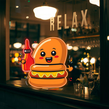 Food Neon Light，Custom colourful Food Acrylic Neon Sign，Perfect for stores， Kitchens, Cafes, and Food-Themed Decor