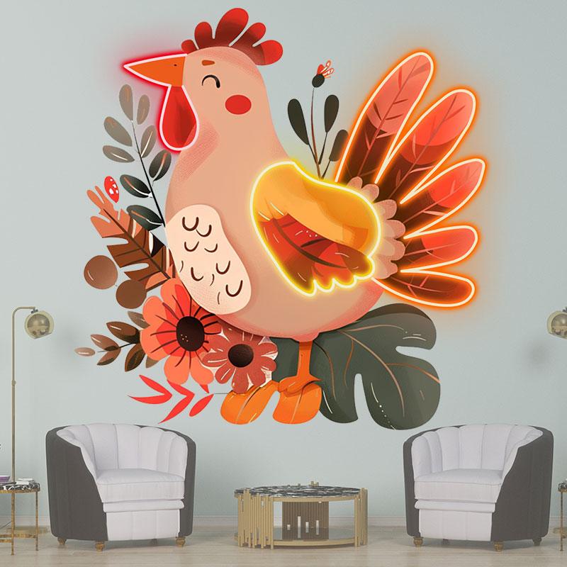 Thanksgiving Turkey Decorations neon signs - Cute LED Neon Lights by the Grass - Perfect Holiday Home Decorations