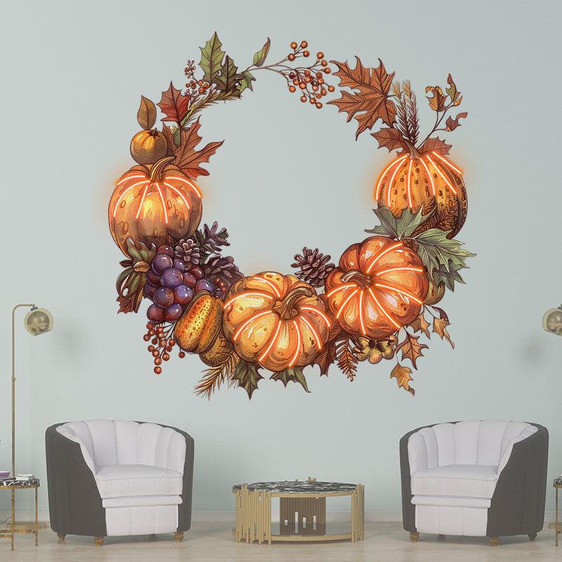 Thanksgiving Pumpkin Neon signs | Grape Vine Decor | Holiday Ambiance LED Lighting | Perfect Fall Home Decor