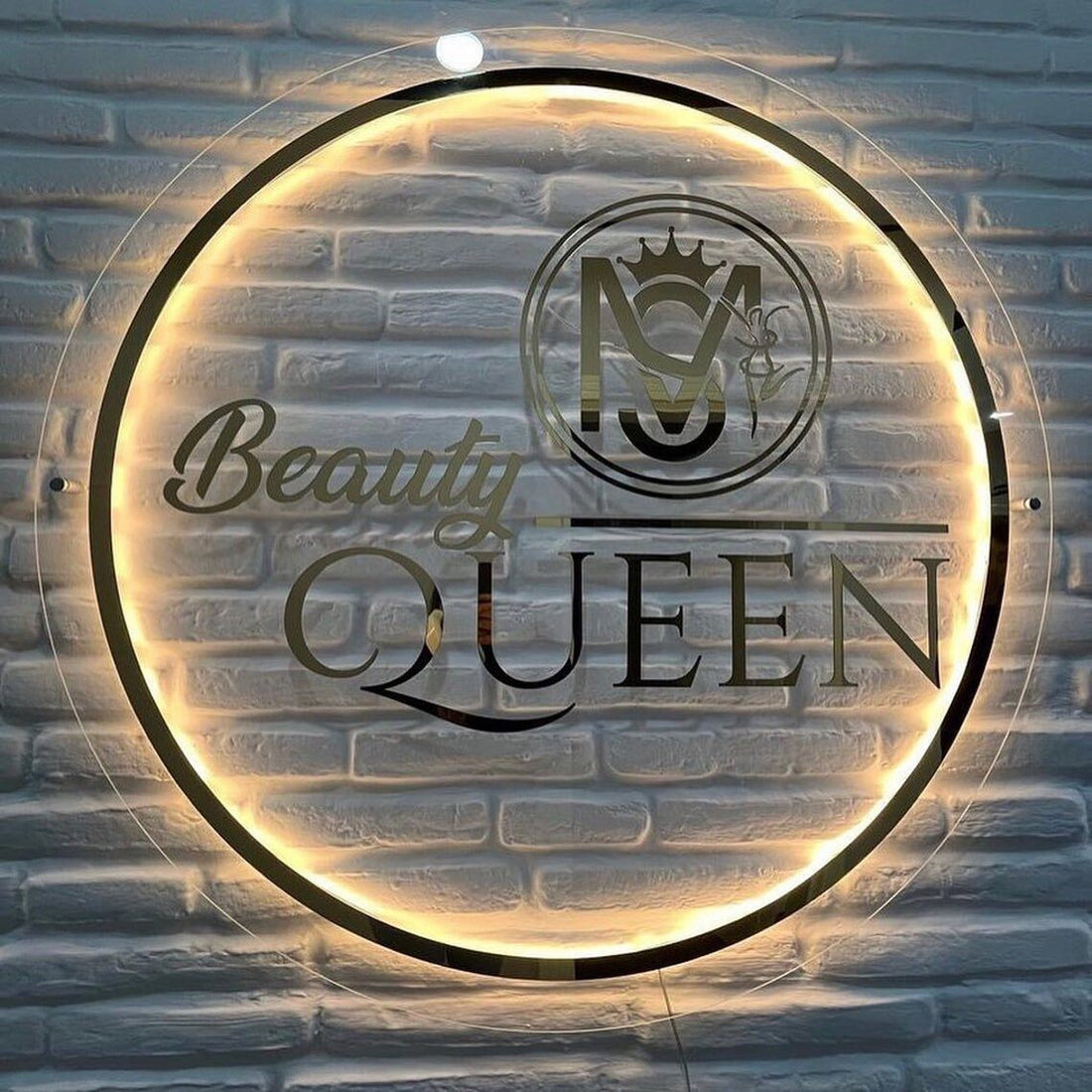 Custom LED Backlit Acrylic Sign - Business Logo Design for Salons, Shops & Business Branding