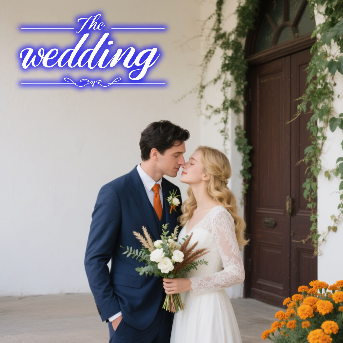 Blue “The Wedding” Neon Sign – LED Neon Light for Wedding Wall Decor, Venue Backdrop or Bridal Business Display