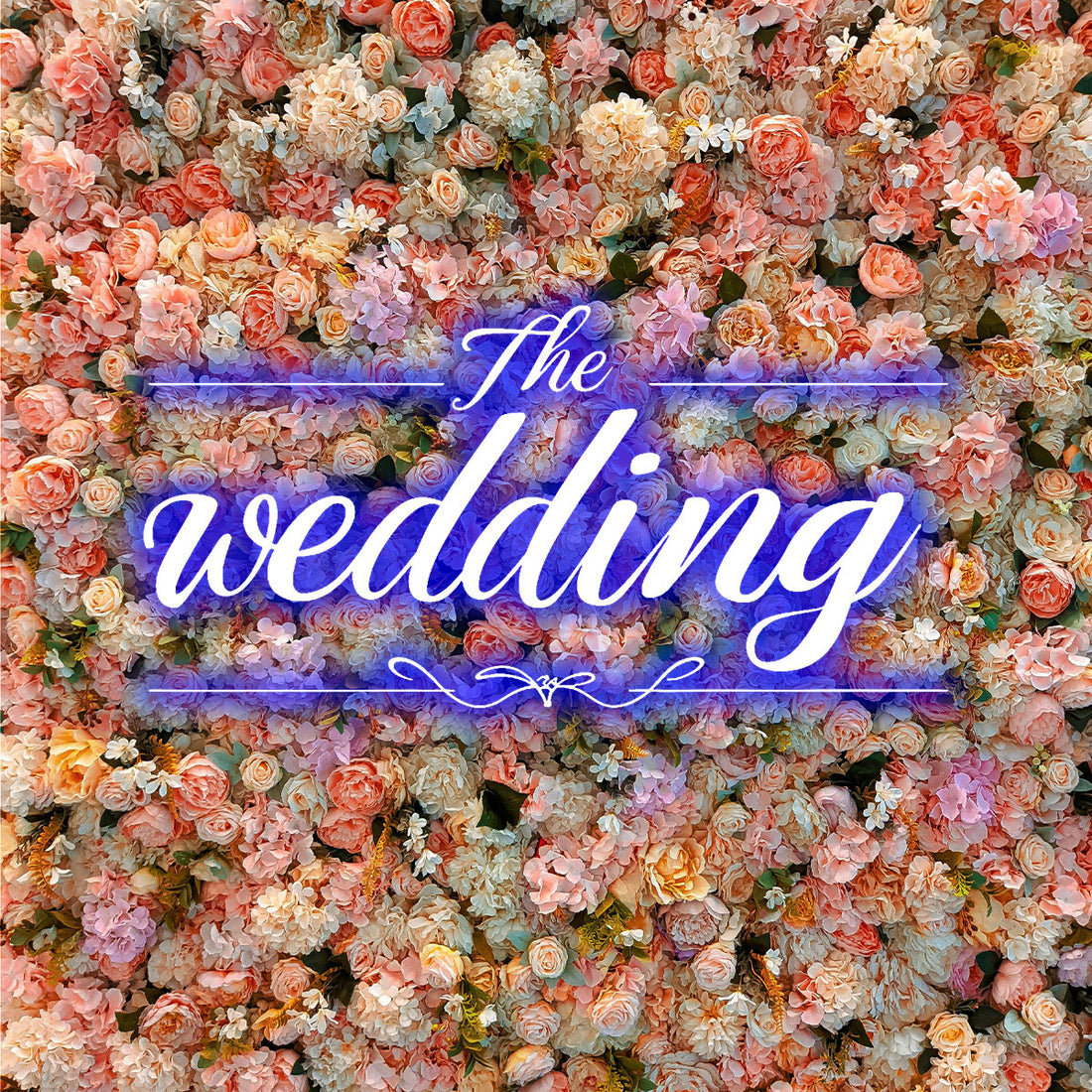 Blue “The Wedding” Neon Sign – LED Neon Light for Wedding Wall Decor, Venue Backdrop or Bridal Business Display