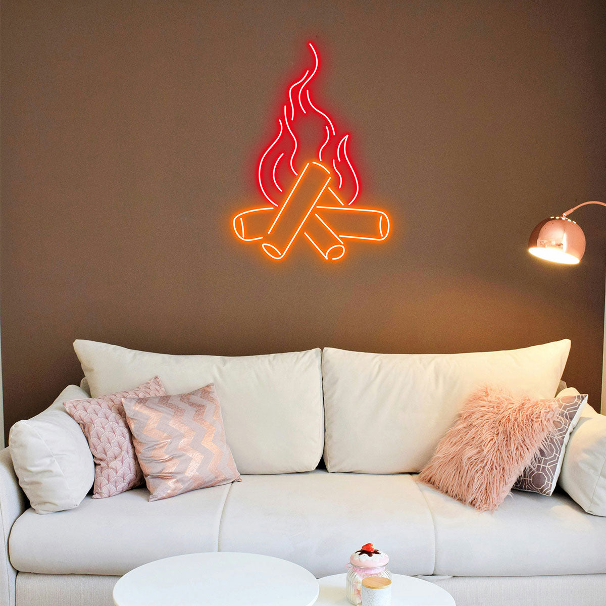Warm Campfire Neon Sign, Perfect for Outdoor - themed Rooms, Cabins or Spaces Evoking a Cozy Atmosphere, Thoughtful Gift for Camping Enthusiasts and Nature Lovers