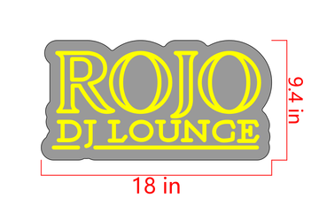 Nettuno logo (1) – 28" x 12" color Lemon yellow  Red logo (1) – 15" x 8" color warm white   Red logo (2) – 18" x 8" color lemon yellow
