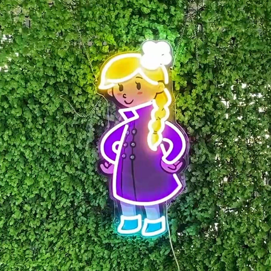 Cartoon Girl Neon Sign - Perfect for Bedroom Decor of Kids & Teen Girls, Great for Party Backdrops, Sweet Birthday Present