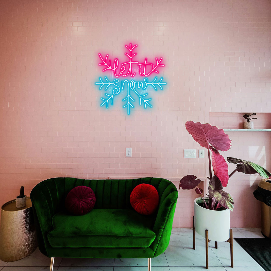 Let It Snow Neon Sign for Winter Decor, Perfect for Christmas Displays, Festive Gift for Holiday Lovers, Suits Homes and Shop Windows