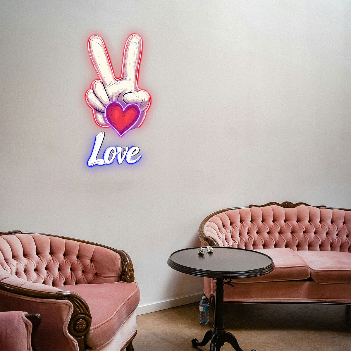 Custom Love Hand Neon Sign, Romantic Peace Light for Bedroom or Wedding, Sweet Gift for Couples, Adds a Warm Touch to Any Space
