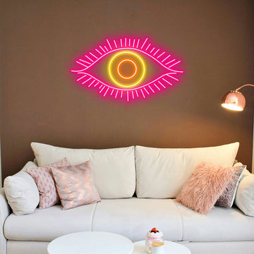 Eye - shaped Neon Sign, Aesthetic Wall Decor for Modern, Bohemian or Mystical - themed Spaces, Unique Gift for Art Aficionados