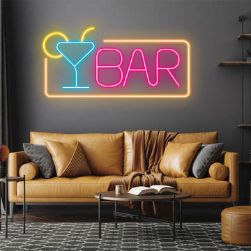 Colorful BAR Neon Sign,LED Wall Decor for Bars, Pubs and Home Entertaining Areas,Great for Party Decoration & Business Signage