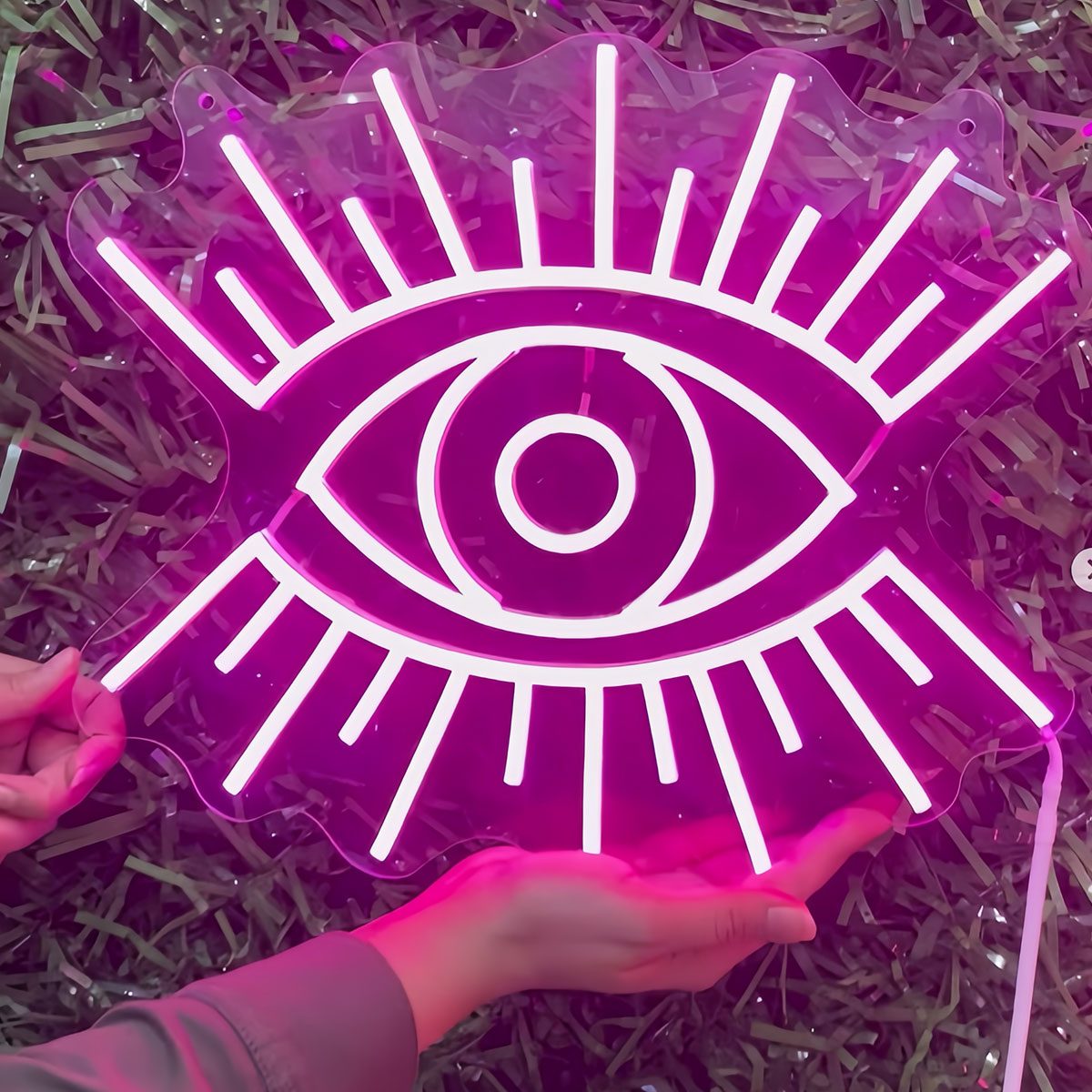 Color - customizable UV - printed Neon Wall Art with Mysterious Eye Design, Ideal for Party Venues, Game Rooms, and a Great Gift for Friends and Youth