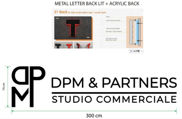 Outdoor use backlit  metal letter add acrylic in back  + 45*25cm clear acrylic with black UV printing in front and backlight + 30*17cm clear acrylic with black UV printing in front and backlight