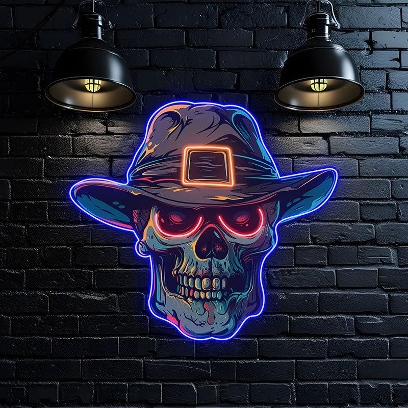 Stylish Skull with Hat LED Neon signs Light | Edgy Home Decor for Hall