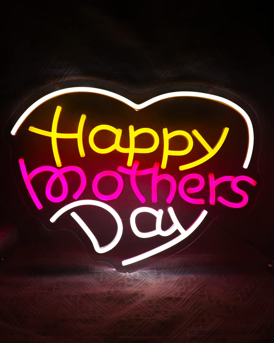 Happy Mother's Day Neon Sign – Custom LED Light for Mom – Personalized Wall Decor – Perfect Gift for Mother's Day, Birthday, or Home Decoration