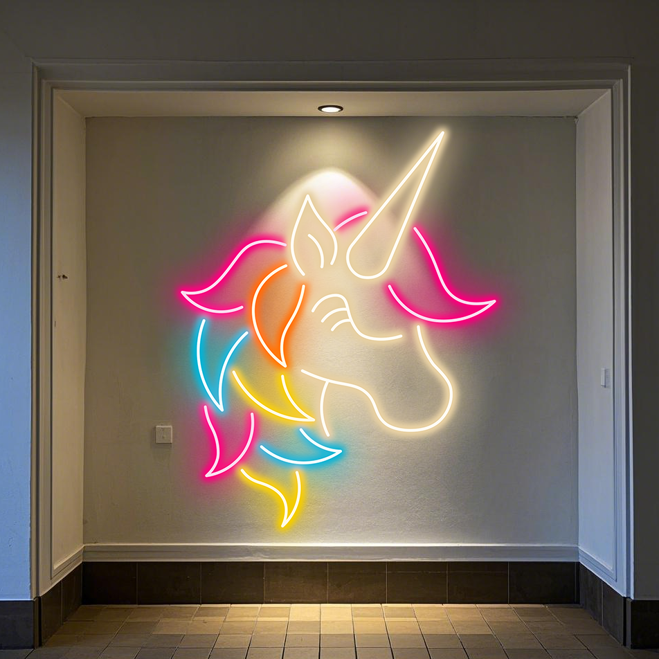 Colorful Unicorn Neon Sign, Gifts For Unicorn Lover, Custom Gifts, Perfect for Photoshoots, Wall Decor, UV Print Lights