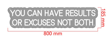 You can have results or excuses not both