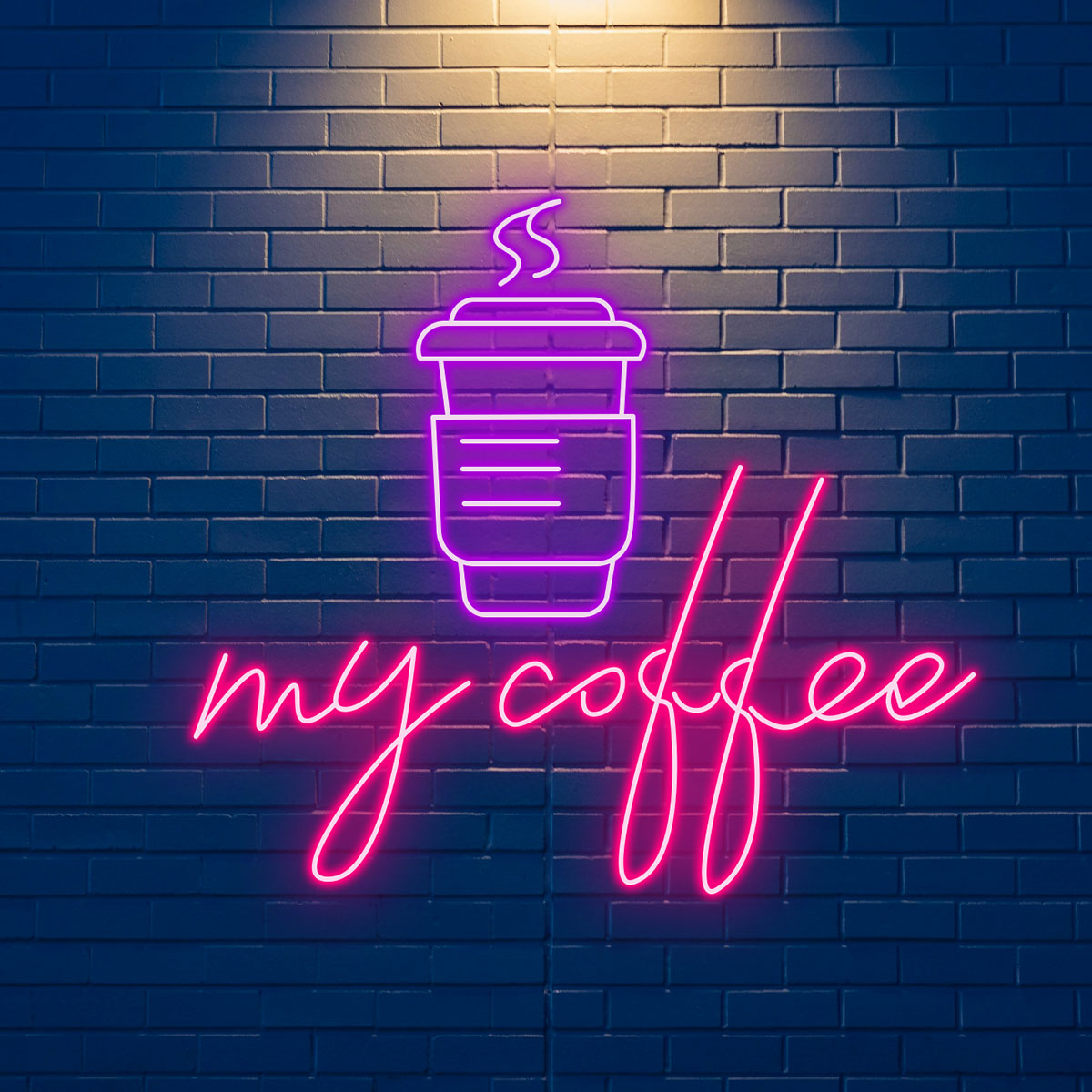 Purple & Hot Pink "my coffee" LED Neon Sign, Custom Coffee Shop Wall Decor Light, Gift for Coffee Bar, Kitchen or Café Lovers Room