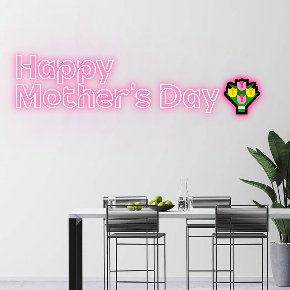 Happy Mother's Day Neon Sign, Mothers Day Gift Idea, Custom Mothers Day Gift, Gifts for Mom from Daughter, Custom Neon Sign, Mom's Birthday
