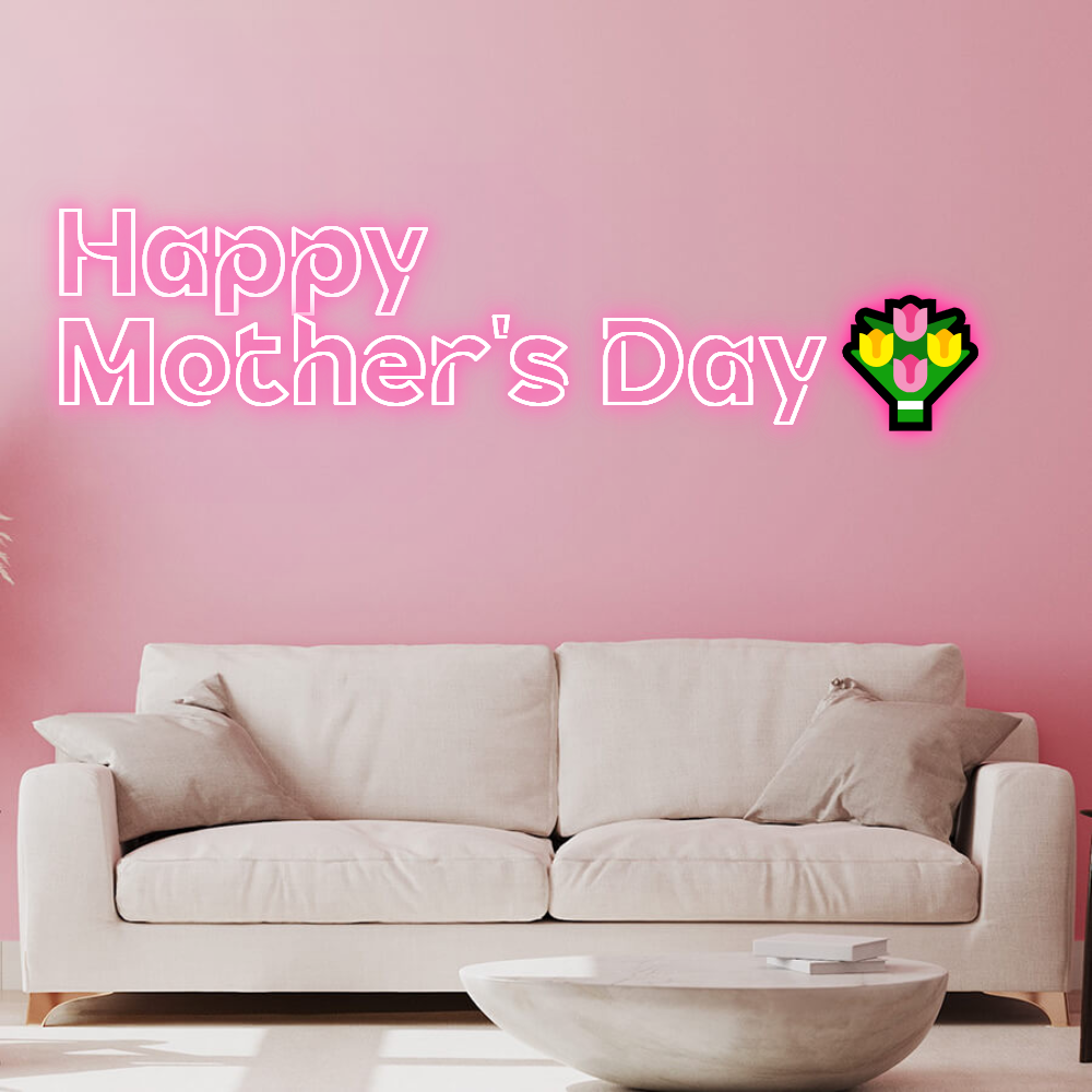 Happy Mother's Day Neon Sign, Mothers Day Gift Idea, Custom Mothers Day Gift, Gifts for Mom from Daughter, Custom Neon Sign, Mom's Birthday