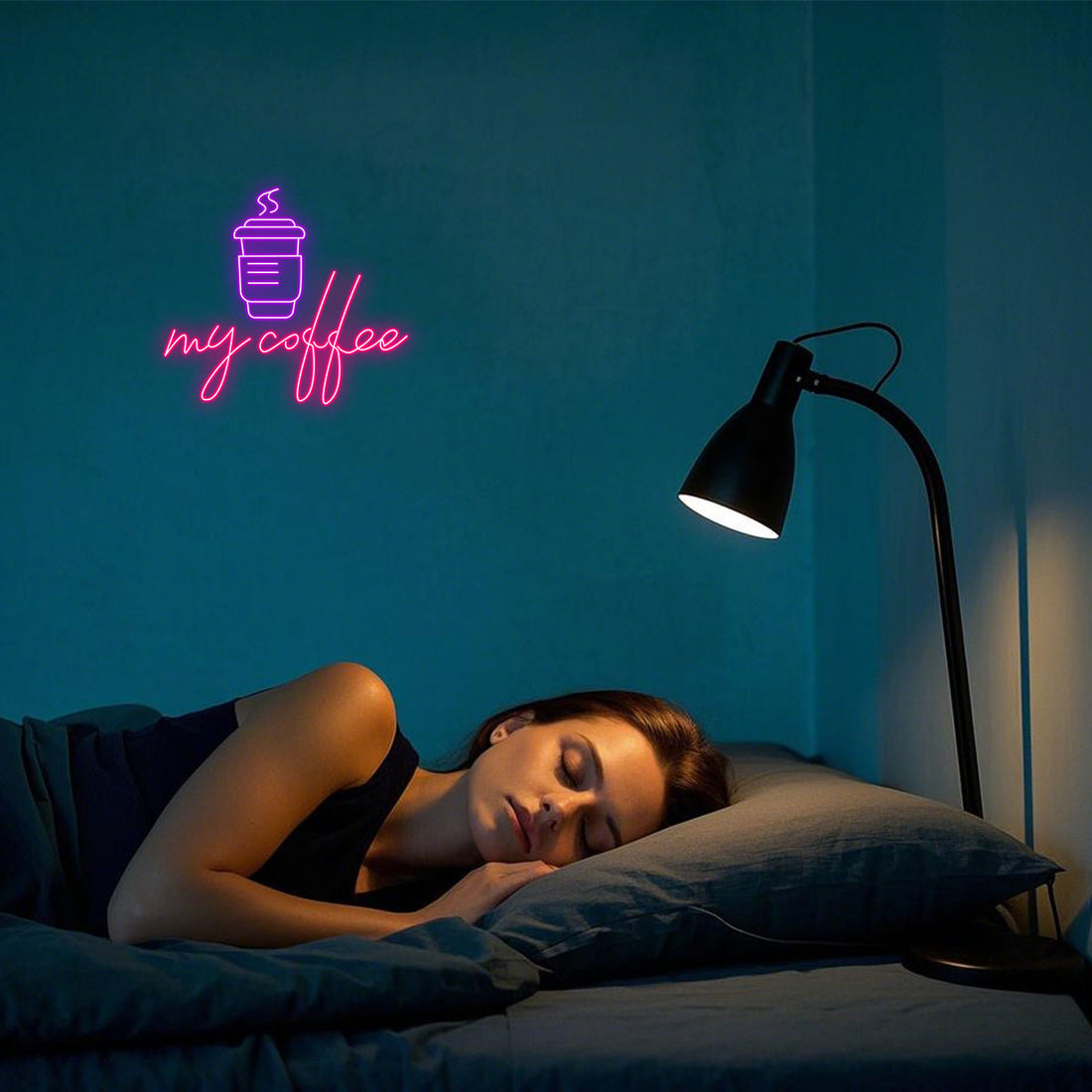 Purple & Hot Pink "my coffee" LED Neon Sign, Custom Coffee Shop Wall Decor Light, Gift for Coffee Bar, Kitchen or Café Lovers Room