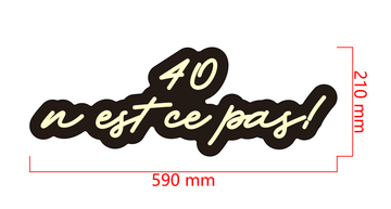 59cm X 21cm - warm white, black base color