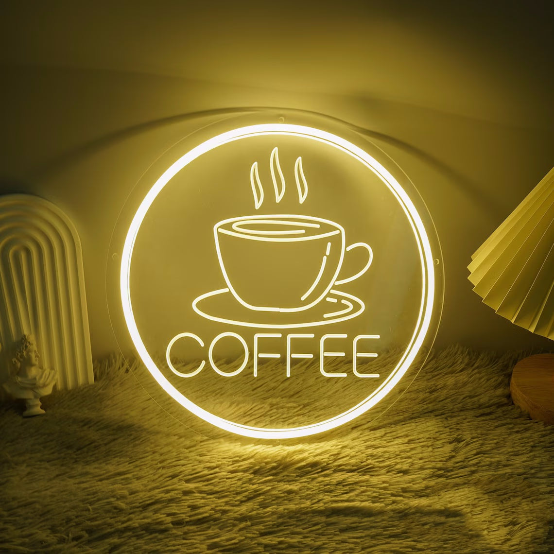 Coffee Neon Sign LED Light for Kitchen, Café, Bar, Coffee Shop Decor | Hot Drink Wall Art Neon Lamp | Custom Cozy Home Sign Gift