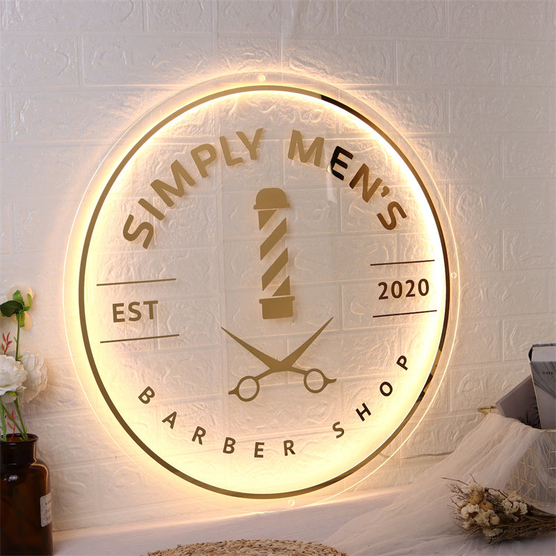 LED Backlit Business Sign – Custom Light Up Acrylic Wall Sign for Shop, Office, Café, Bar, Storefront Branding, Company Name Display