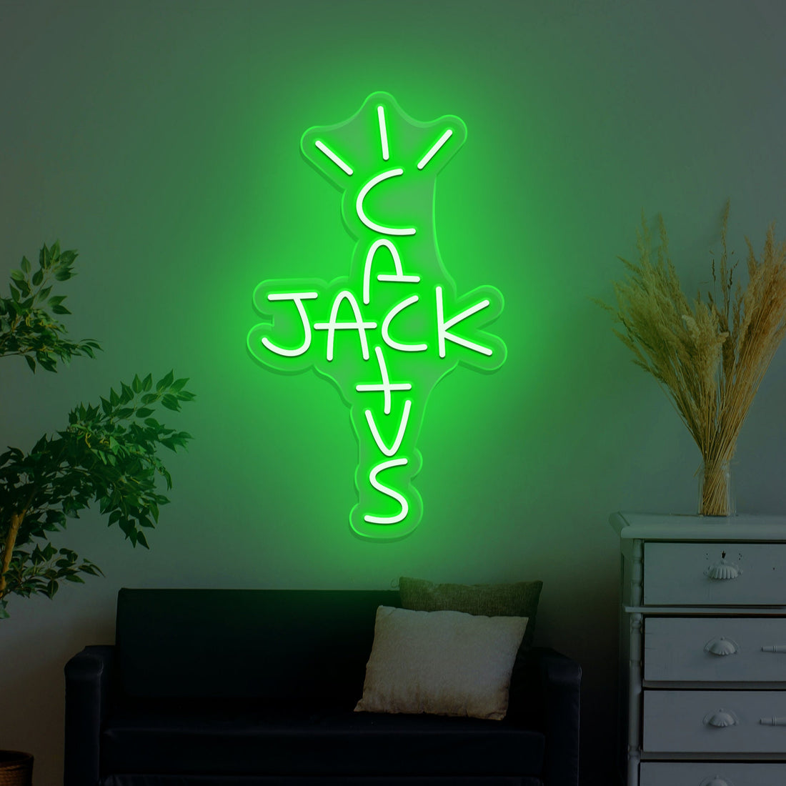 Cactus Jack LED Neon Sign Light – Custom Travis Scott Style Wall Decor for Bedroom, Bar, Game Room, Man Cave, Music Studio