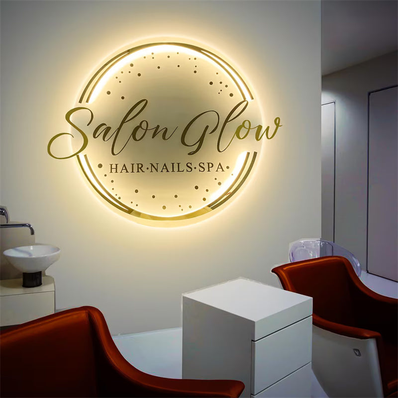 Custom LED Backlit Business Sign – Personalized Illuminated Logo Sign for Storefront, Office, Salon, Bar, Boutique, Wall Decor | Acrylic 3D Letter Light Sign for Branding & Advertising