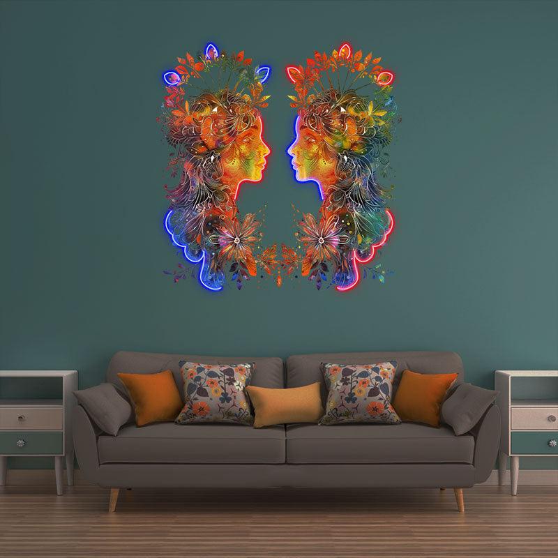 Gemini Neon  signs Light - Playful LED Zodiac Sign Decor for Home, Perfect Gift for Gemini Lovers, Versatile and Fun Wall Art