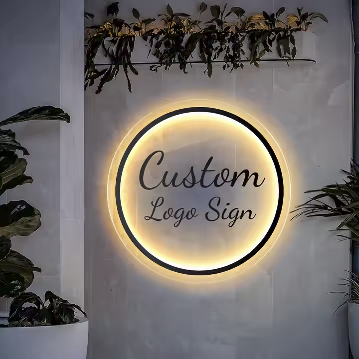 Custom Circle Acrylic Letters Custom 3d Backlit Round Sign Round Shop