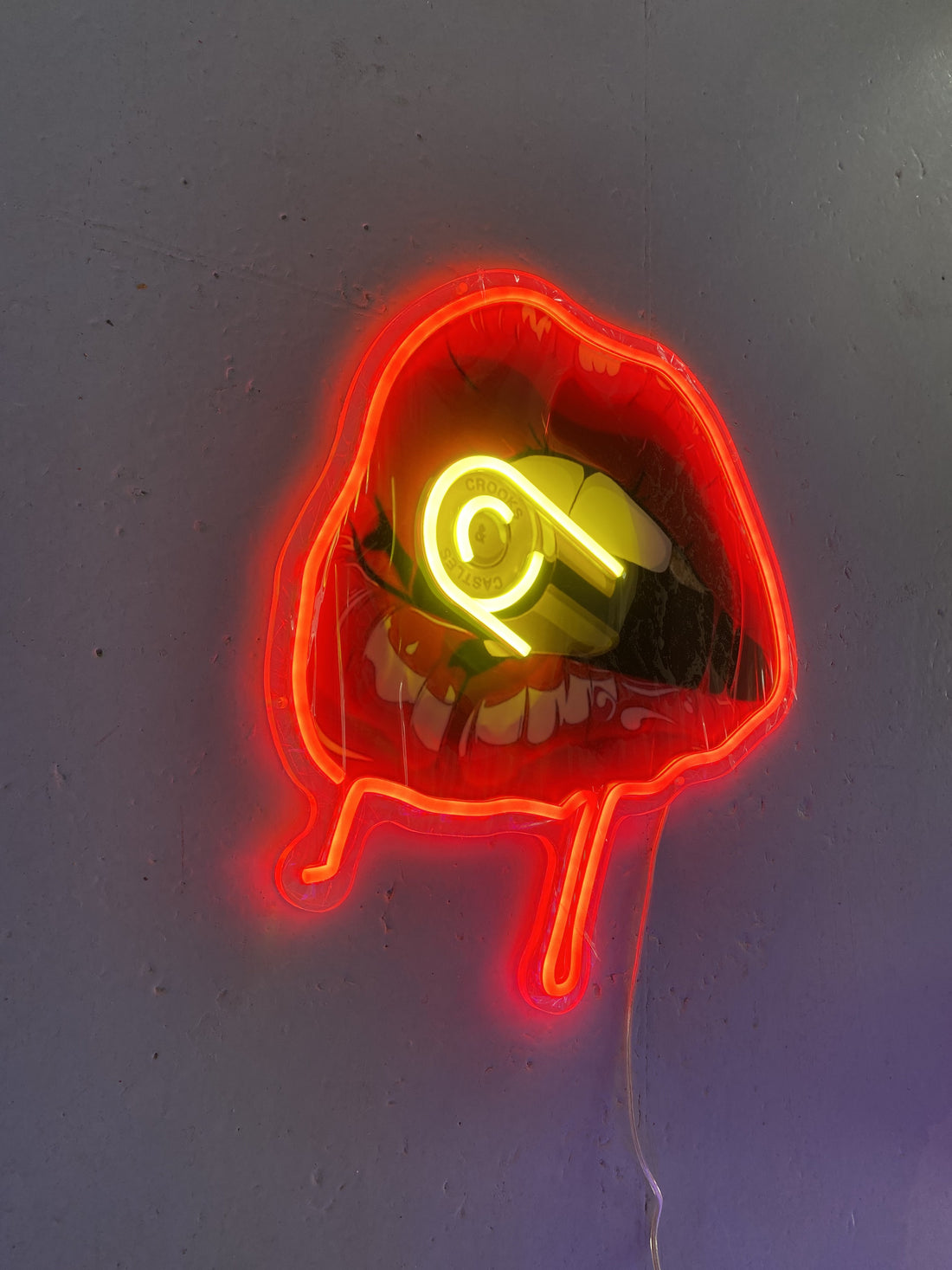 Sexy Lips Neon Sign – Lipstick in Mouth LED Light, Glam Wall Art, Beauty Salon & Bedroom Decor, Aesthetic Night Light