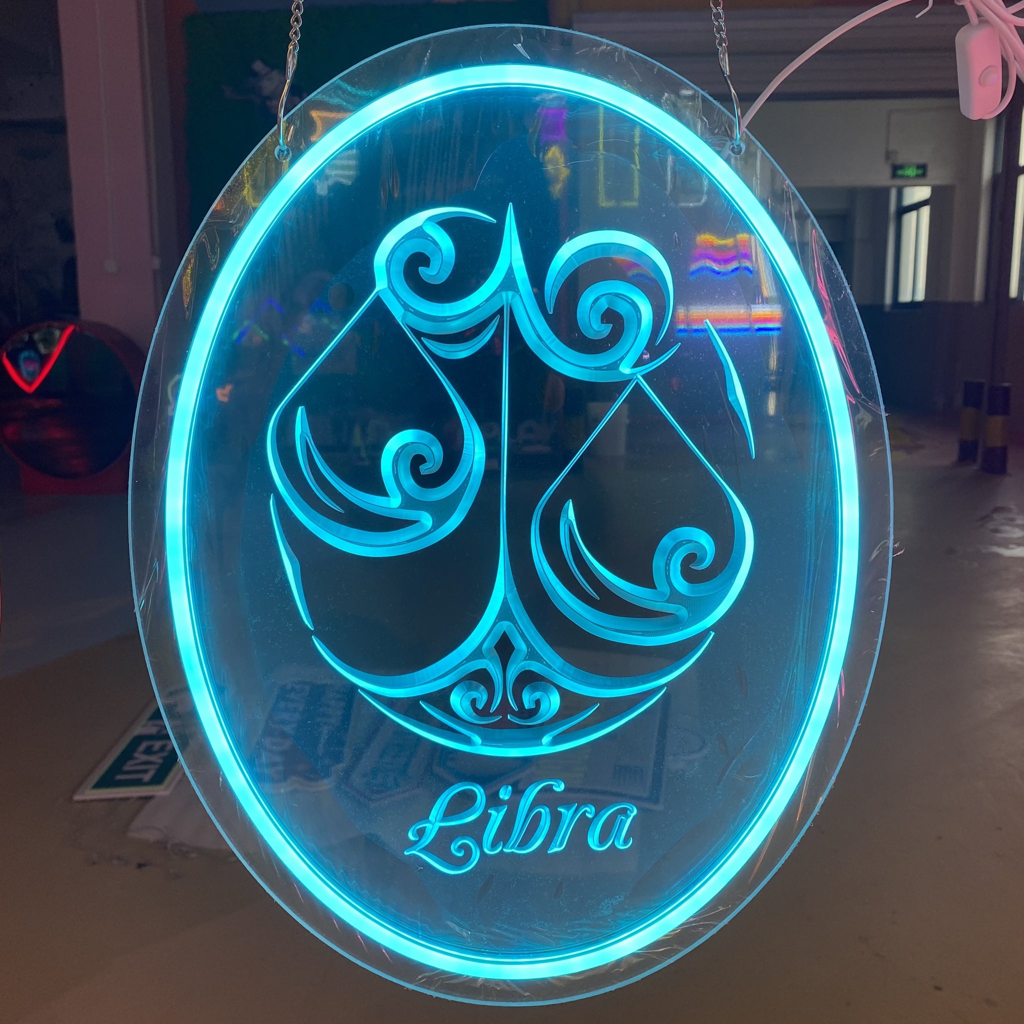 Libra 3D Engraved Neon Light – Zodiac LED Sign for Astrology Lovers, Unique Home Décor & Gift Idea