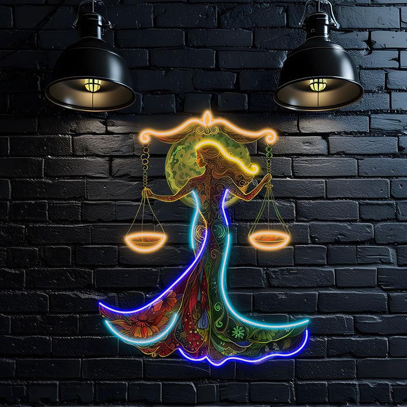 Libra Neon  signs Light - Elegant LED Zodiac Sign Decor for Home, Perfect Gift for Libra Lovers, Balance and Harmony Wall Art