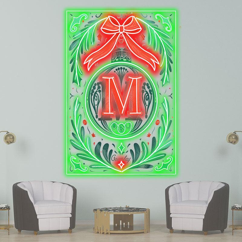 Merry Christmas Poker Chart neon signs - Big Red Bow Tie for a Joyful Holiday Spirit