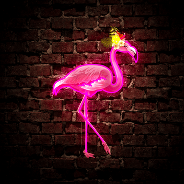 Cute Flamingo Artwork Neon Sign