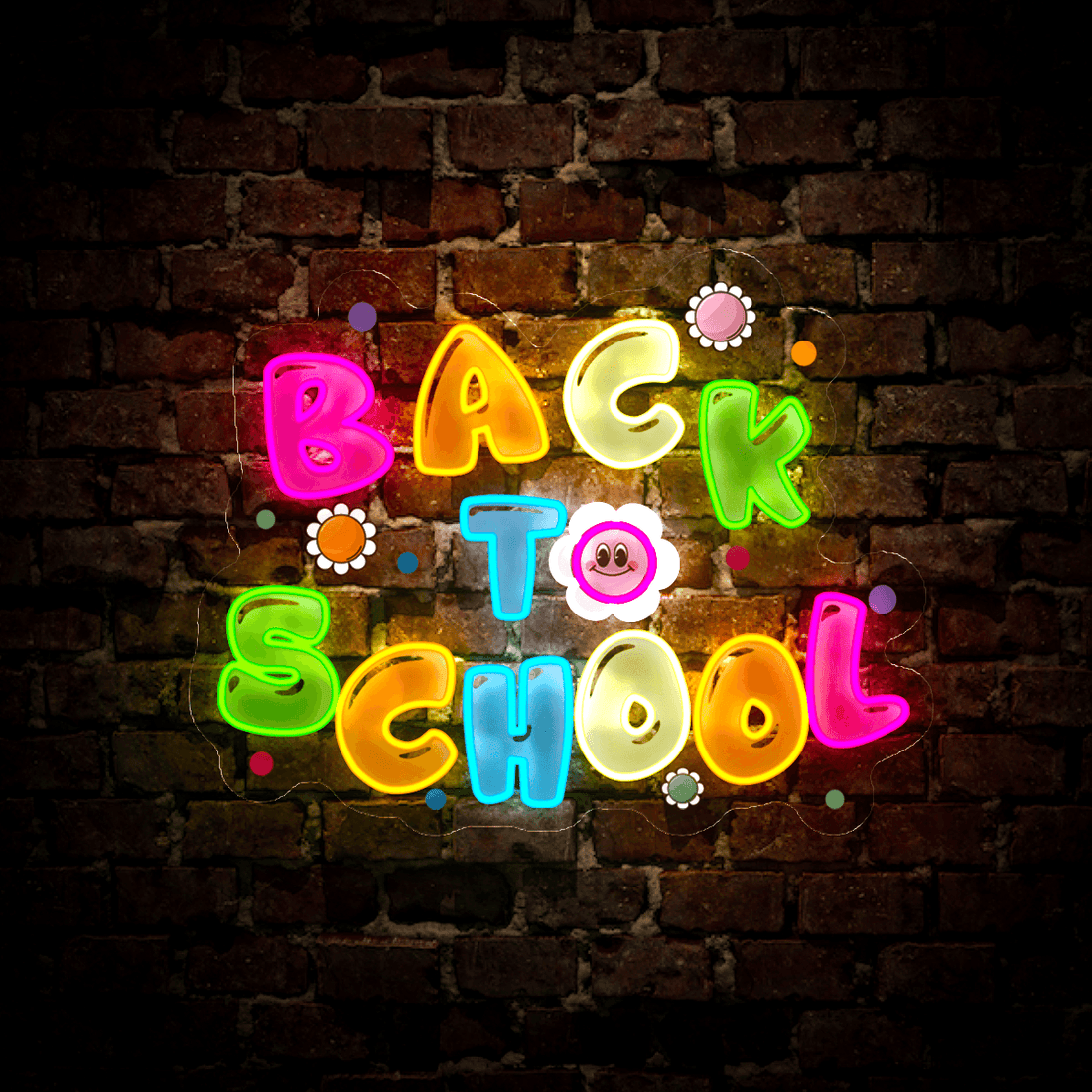 Back To School Artwork Neon Sign