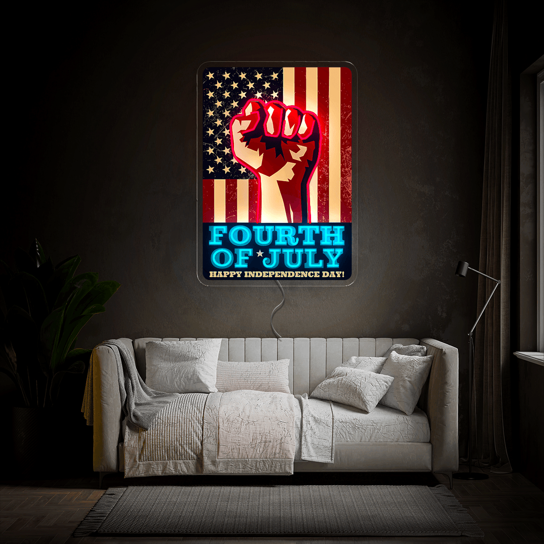 4th Of July Artwork Neon Sign