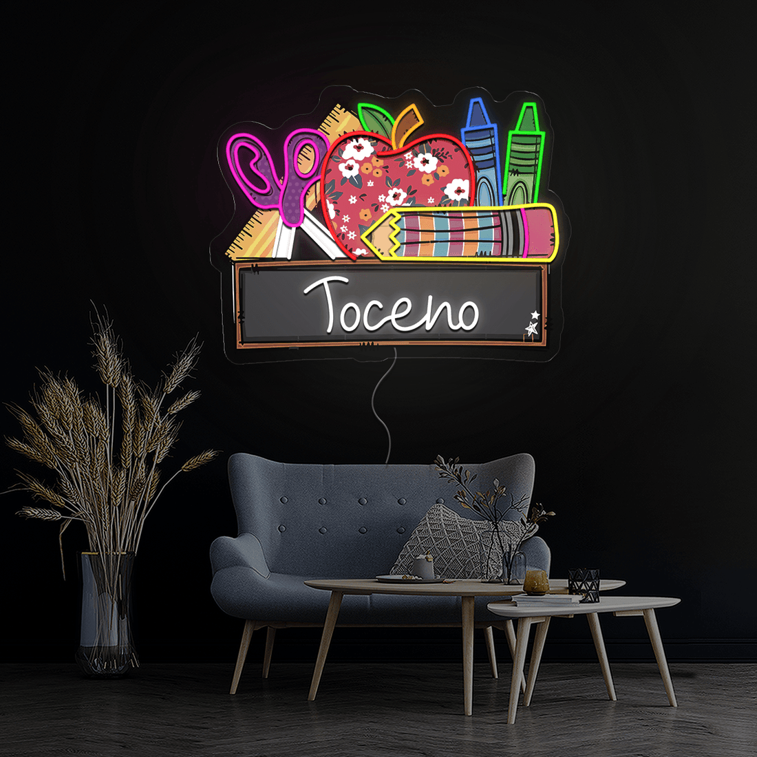 Back to School Teacher Name Artwork Led Neon Sign