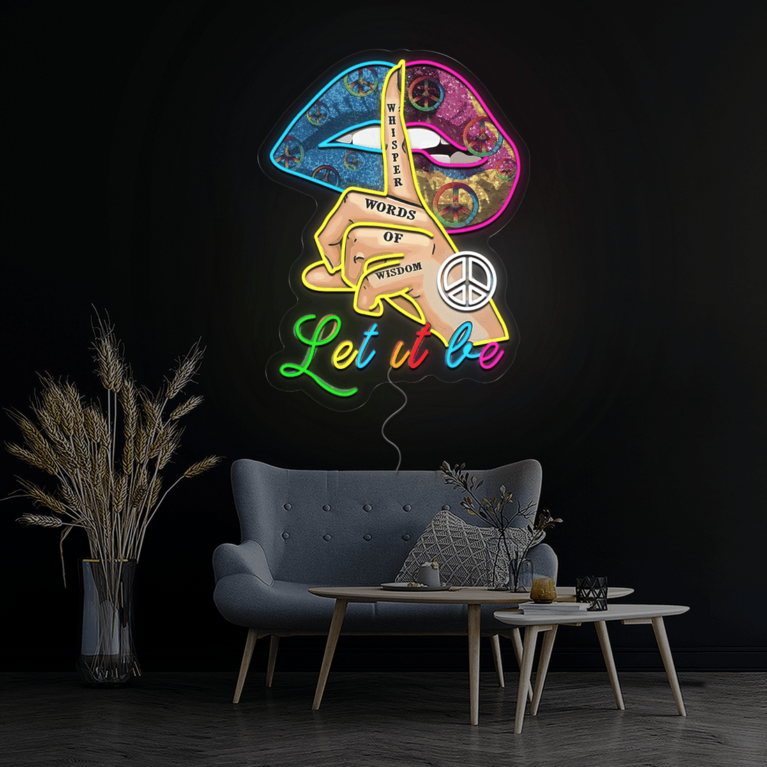 Peace Let It Be Artwork Neon Sign