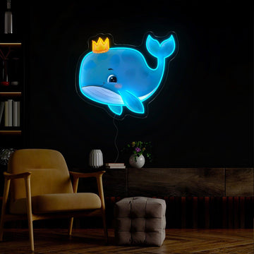 Cute Whale Artwork Neon Sign