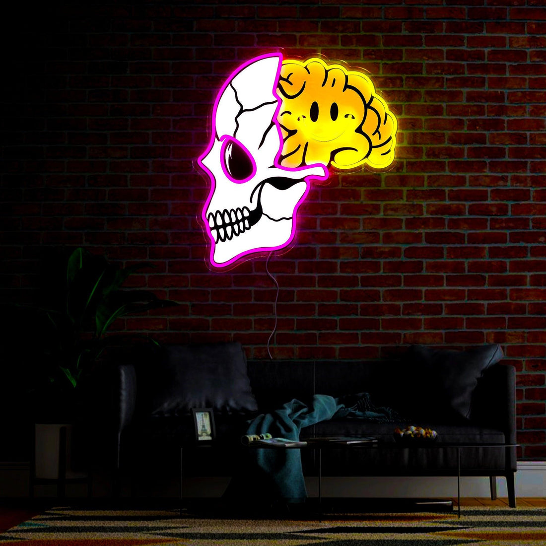 Skull Emotion Brain Streetwear Artwork Neon Sign
